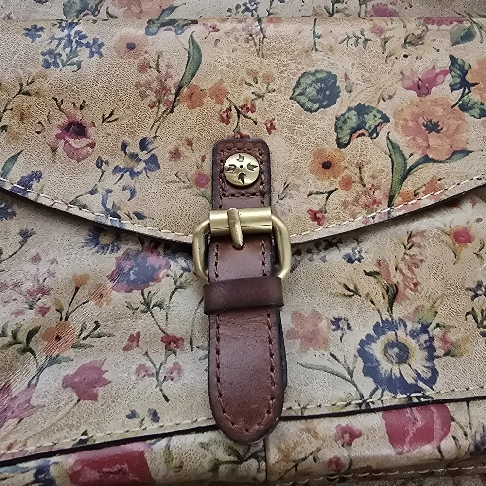 Patricia Nash Leather Avellino Floral Medium Front Pocket Crossbody - Picture 4 of 16